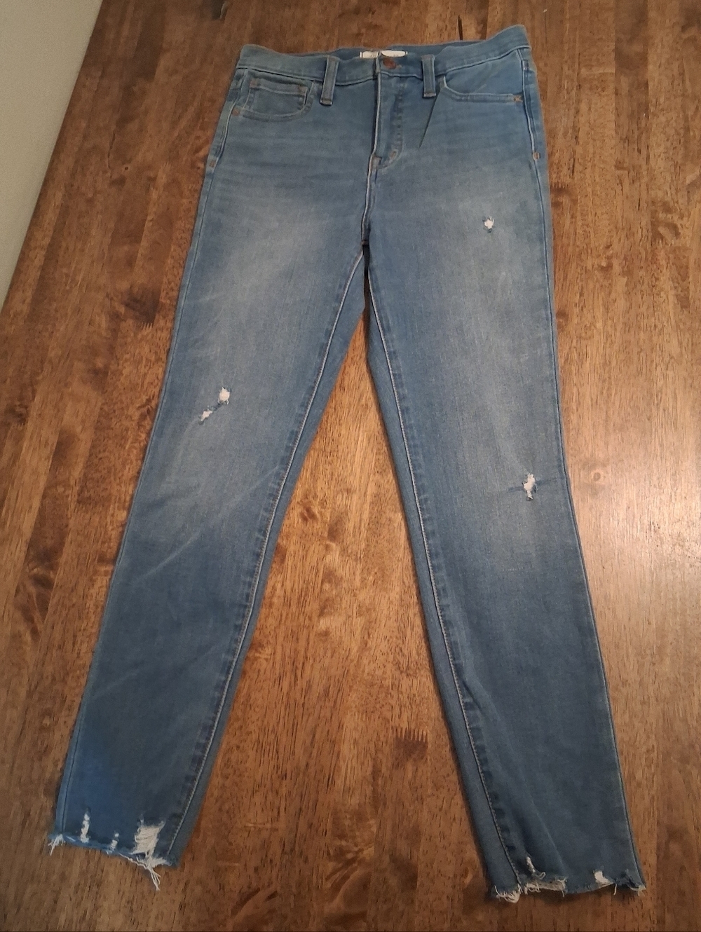 Madewell 10" High Rise Jeggings Distressed Light Wash 24